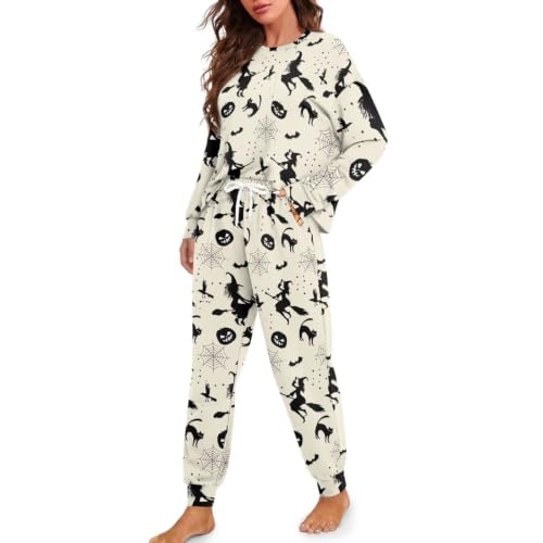 Image of Women's Pajamas Set Soft 2 Piece Loungewear Long Sleeve Pj Set Matching Sleepwear with Pockets for Women Plus Size