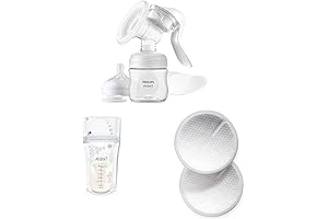 Philips Avent Manual Breast Pump with Breast Milk Storage Bags and Disposable Breast Pads