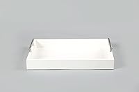 Vista 7 de Bandeja para servir de 16.5 x 13 pulgadas, bandeja otomana de madera de lujo, mesa auxiliar con asas de metal plateado pulido, 4 posavasos redondos