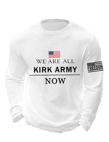 Men's We Are All Charlie Army Now Shirt American Flag Print Waffle Sweatshirt