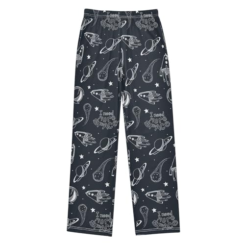 Hand Drawn Space Black Boys Pants for Kids Jogger Pants with Pockets S-XL