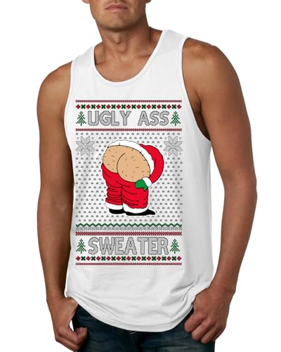 Ugly Ass Sweater Funny Santa Claus Butt Xmas Ugly Christmas Mens Tank Top