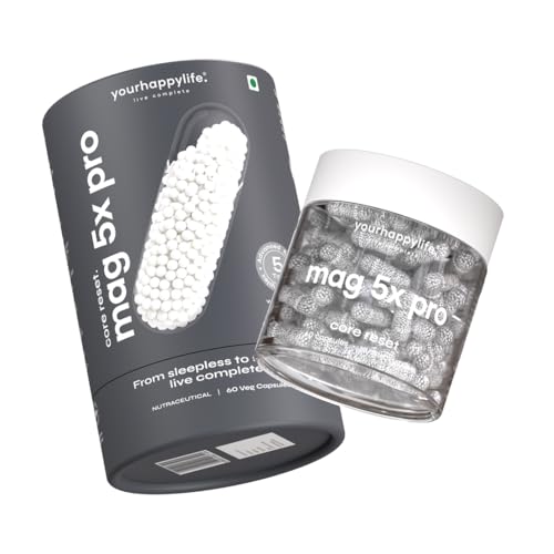 YourHappyLife 5X Magnesium Complex 1148 mg - 60 Capsules with Magnesium Glycinate, Malate, Liposomal...