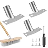 3 Stück Besenstiel Halterung Stabil Metallstielhalter Φ28 mm Metall Stielhalter für Besen, Verzinkt Stielhalter Metallhalter mit Schrauben & Schraubendreher Besenstielhalterung für Besenstiele