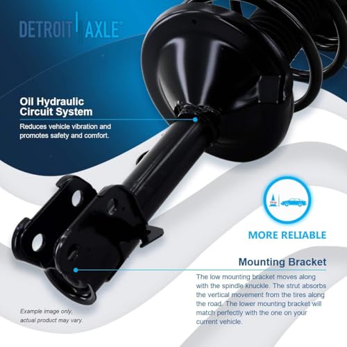 Image of Detroit Axle - 10pc Front End Kit for 2002 2003 2004 Honda Odyssey, 2 Struts with Coil Spring Assembly 2 Lower Control Arms with Ball Joint 2 Sway Bars 4 Inner Outer Tie Rods Replacement