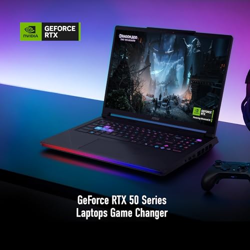 Image of msi Raider A16 HX 16 inch 240Hz QHD+ Gaming Laptop: AMD Ryzen 9-8940HX, NVIDIA Geforce RTX 5080, 32GB DDR5, 2TB NVMe SSD, Type C, Wi-Fi 7, Win 11 Home: Core Black B8WI-023US