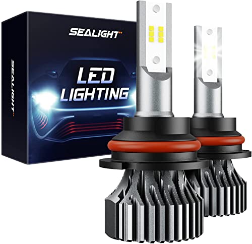 SEALIGHT S1 9004/HB1 LED Bulbs, 13000LM Dual Beam LED Bulbs, Eye-Protection White, Quick Installation Halogen Replacement, Packs of 2
