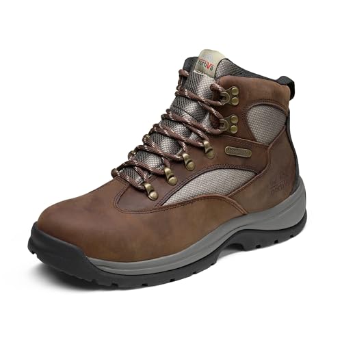 Image of NORTIV 8 Steel Toe Work Boots for Men Waterproof Slip Resistant Safety Construction Boots