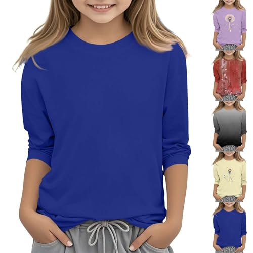 Tween Girls Trendy Clothes Casual Long Sleeve T Shirts Basic Crewneck Printed Flowers Tunic Blouses Tops