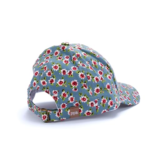 Girls Baseball Cap-Vintage Floral-Blue-L (7-12y)2