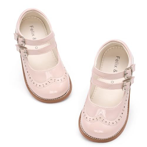 Image of Felix & Flora Toddler Girl Mary Jane Dress Shoes - School Oxford Flats for Girl Party Shoes.