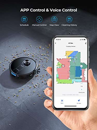 Laresar Robot Vacuum Cleaner with Mop, 3500Pa Vacuum with 3L Self Emptying Station, Works with Alexa,Editable Map, Lidar Navigation, 3-In-1 Hoover for Pet Hair, Smart App Control(L6 Nex) - Image 6