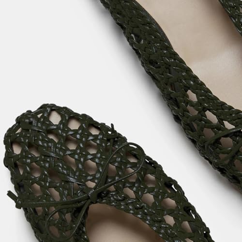 Pazzion Women Comfortable Bowknots Closed Toe Ballet Flats Slip On Cutout Flat Shoes Walking Shopping Lightweight Size 4-16 US4