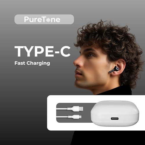 Image of OOGE Wavepods 400 TWS Earbuds, Quad Mic with ENC, 1000-Hour Standby, Type-C Fast Charging, PureTone HD Audio, Elegant White Textured Design