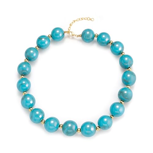 Chunky Beaded Necklace for Women Boho Acrylic Surfer Beach Beaded Choker Necklace Gifts for Beach Vacation Pool Party Music Festivals Everyday Outfits