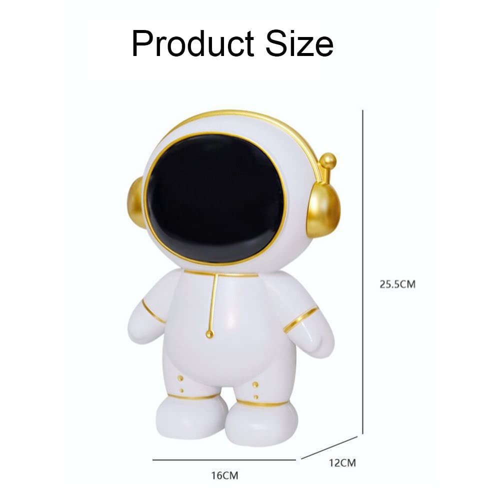 Jaugufiy Astronaut Piggy Bank Coin Bank?Cute Spaceman Money Box Astronaut Figurine Decor Desktop Sculpture Statue Ornament Funny Astronaut Decorations for Kids, Boys, Girls(Gold)
