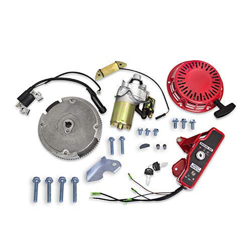 Everest Parts Supplies Electric Starter Motor Kit Compatible with Honda Gx160 5.5hp & GX200 6.5hp w/Recoil Ignition Coil Flywheel Ignition Switch Box with Keys
