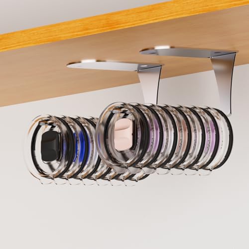 2 Pack Upgraded Tumbler Lid Organizer, Hook for Yeti/Stanley/Owala Tumbler Lid, Self-Adhesive or Drilling Tumbler Lid Hook Countertop Holders for Paper Towels for Kitchen Organizers and Storage