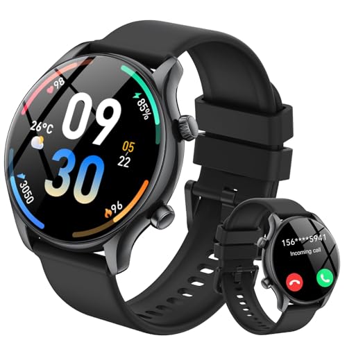 vamout Reloj Inteligente Hombre Mujer,1.39' HD Smartwatch Hombre Mujer con Llamadas y Voz de Al, Notificaciones, Smart Watch con Pulsómetro/SpO2/Monitor de Sueño,115+ Modos Deportes, IP68 Impermeable