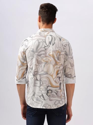 Image of BULLMER Trendy Regular Fit Striped Causal Full Sleeve Shirt for Men.