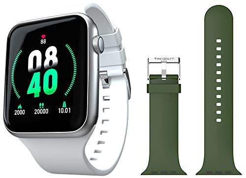 Image of Fire-Boltt Ring Bluetooth Calling Smartwatch with SpO2 & 1.7 inch Metal Body with Blood Oxygen Monitoring, Continuous Heart Rate, Full Touch & Multiple Watch Faces & Removable Adjustable Silicone Strap