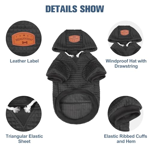 Image of BEAUTYZOO Dog Hoodies Sweater for Large Dogs,Waffle‑Like Laminated Pet Coat