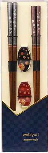 イシダ 日本製 箸 ブラック/レッド 本体サイズ:箸:23cm/21cm 箸置き/4.5×2.5×0.7cm