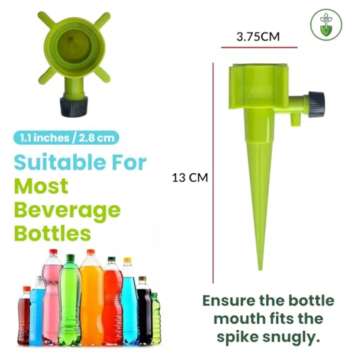 Image of Self Watering Spikes for Plants - Pack of 6 | No Leakage Guarantee | Adjustable Drip Irrigation Kit for Indoor & Outdoor Plants | Perfect for Vacation & Busy Gardeners (GREEN)