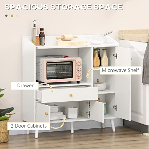 image for HOMCOM Kitchen Cupboard, Microwave Cabinet, Storage Cabinet with Doors