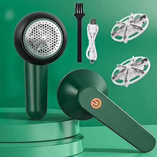 Dawusu Electric Lint Remover Rechargeable,Instantly Portable Fuzz Remover Fabric Shaver,Fabric Shaver Fuzz Remover, Sweater Shavers To Remove Pilling,With 2 Replaceable Blades (Green) #TOP7