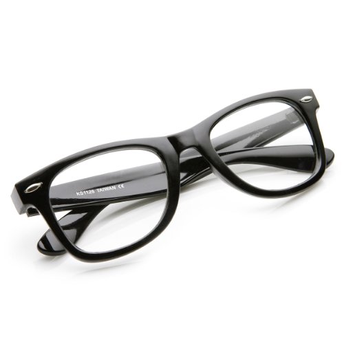 zeroUV Classic Thick Frame Clear Lens Basic Horn Rimmed Glasses (Black)4