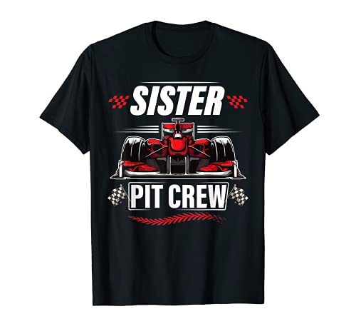 Race Car Fiesta de cumpleaños Racing Familia Hermana Pit Crew Camiseta