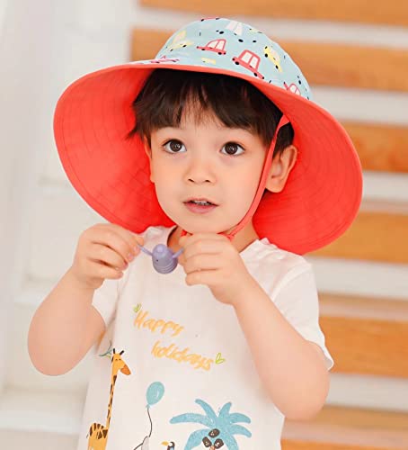 Connectyle Kids Upf 50+ Sun Hat For Toddler Boys Reversible Bucket Hat Summer Beach Play Hat Cars M #TOP2