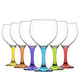 Lav Misket - Copa Tipo balón - Ideal para Gin Tonic - Multicolor - 645 ml - Pack de 6
