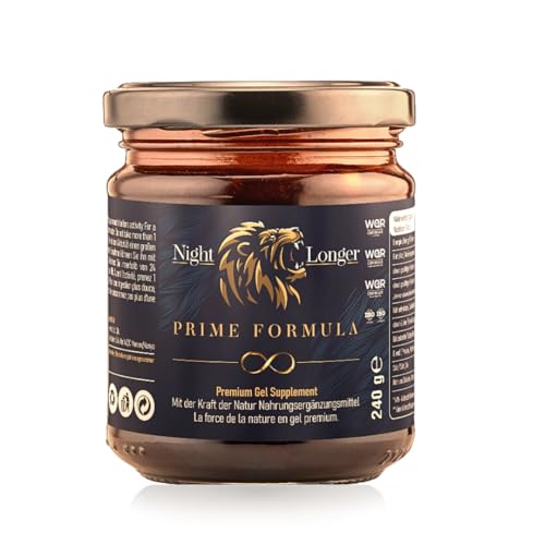 Night Longer Prime Formula Maca Gel Extra Stark für aktive Männer Ginseng & Tribulus Terrestris 240gr Jar