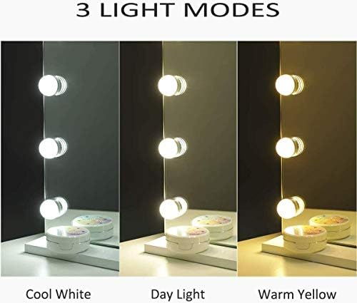 LIANWANG Hollywood Style Makeup Mirror with LightsLarge Cosmetic Vanity Mirror with 3 Light Modes 50x42CM for for Home, Dressing Room (14 LED Bulbs)