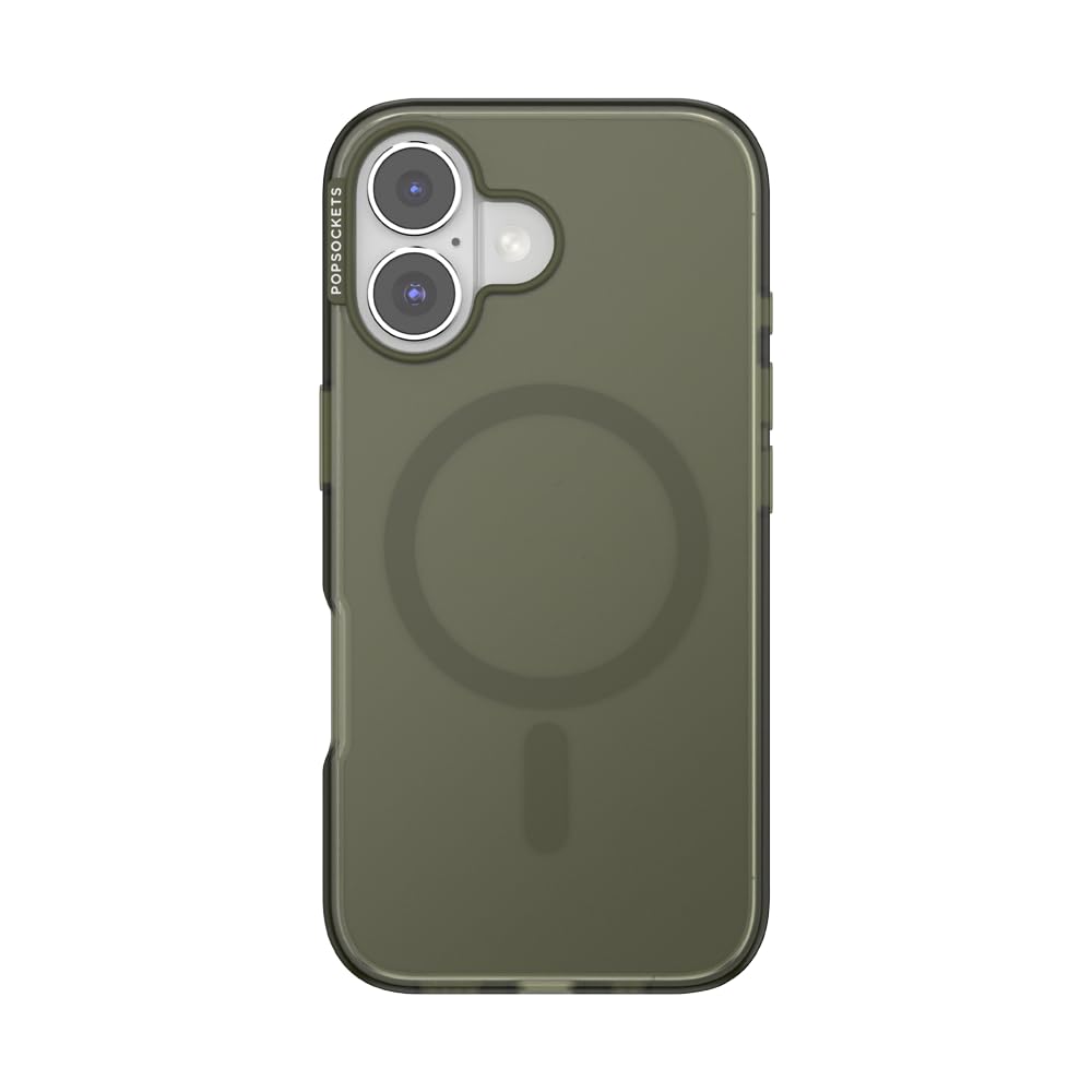 PopSockets iPhone 16 Phone Case with MagSafe, Wireless Charging Compatible, Green - Fatigue