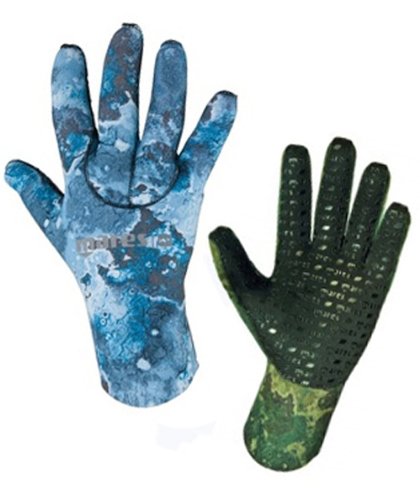 Mares 3mm Camo Free Diving Spearfishing Gloves (Camo Blue, Large)