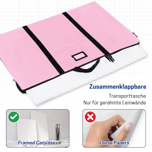 GNEGNI LIFE Leichte Künstler Portfolio Tasche,61 x 91,4 cm Zeichenmappe mit Tragegriff und Abnehmbarem Schultergurt, Weich Malmappen für Kunstwerke, für A1/A2 gerahmte Leinwände