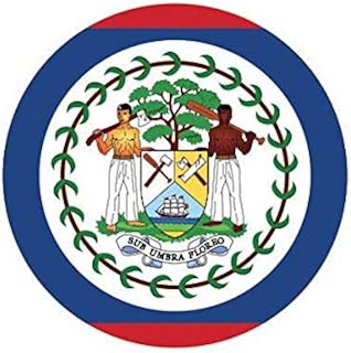 Round Belizean Flag Sticker Decal Vinyl Belize BLZ BZ 5" Bumper Locker Laptop Window - Sticks to Any Surface