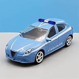 AXLEZX Simulation Alloy Die Cast Mini Car Model Toy Cars 1:43 for Alfa Romeo Giulietta Police Carabi