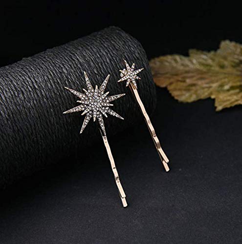 Dnhcll HHC00474 Moon Star Hexagram Crystal Hair Clips Set Women Lady Alloy Barrettes Hairpin Side Clip Hair Accessories Decorative Hair Accessoeies Headpieces thumb #3
