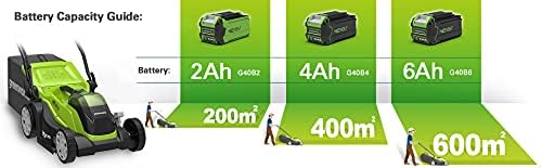 Greenworks G40LM35K2X Cordless Lawnmower for Lawns up to 400m², 35cm Cutting Width, 40L Bag PLUS Two 40V 2Ah Batteries & One Charger, 3 Year Guarantee