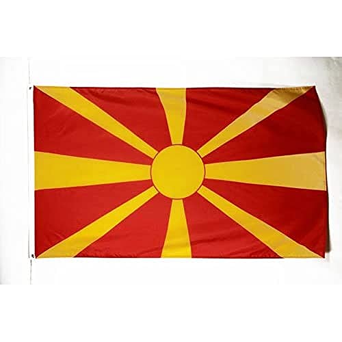 AZ FLAG, Macedonia Flag, 3x5 Ft, Satin Macedonian Banner with Two Metal Grommets, Fade Resistant, Bright Colors, 3' x 5' Feet