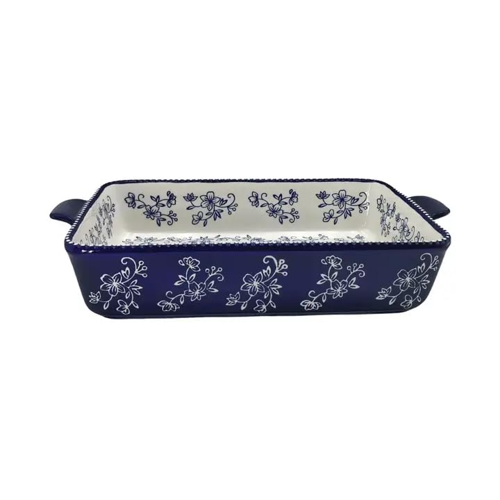 Temp-Tations Stoneware 13X9 Baker, 5 Designs, Birchwood (Floral Lace)