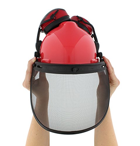 Forestry Safety Helmet – Vented Hard Hat, Mesh and Plastic Visors, Protective Earmuffs – Construction, Welding, Chainsaw - Thumbnail 7