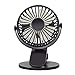 Vosarea - Mini Ventilatore Tascabile da Esterno, Portatile, USB, Ventilatore Ricaricabile da Tavolo, con Pinza, per Auto, Ufficio, casa, Colore: Nero