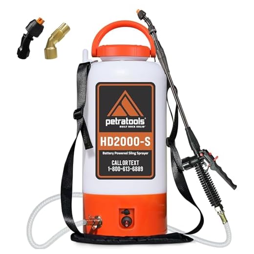 PetraTools Battery Powered Sprayer, Electric Sprayers in Lawn and Garden with Easy-to-Carry Strap, Weed Sprayer, Electric Sprayer & Yard Sprayer with Ultra Long-Lasting Battery Life, 2-Gallon HD2000-S