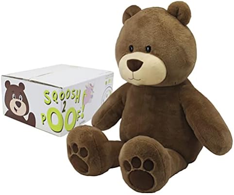Animal Adventure | Sqoosh2Poof Giant, Cuddly, Ultra Soft Plush Stuffed Animal with Bonus Interactive Surprise - 54" Bear , Brown