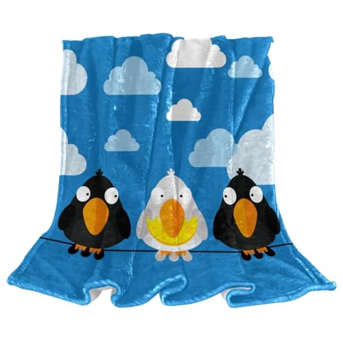 Couverture polaire douce oiseau microfibre haut de gamme jeté de lit